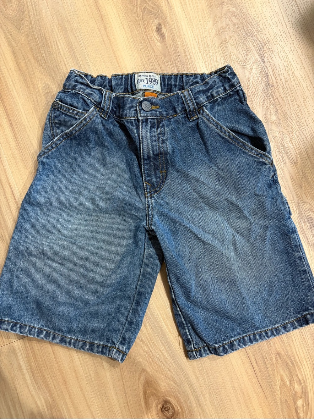 Place Boys Dark Blue Denim Pull-On Shorts